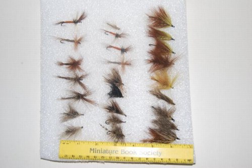 25- ATLANTIC SALMON DRY FLIES. Mostly Dressed on LOW-WATER Turned-Up Looped Eye Salmon Single Hooks; Size #6-#2.